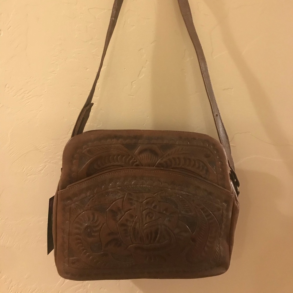 Vintage Brown Leather Shoulder Bag